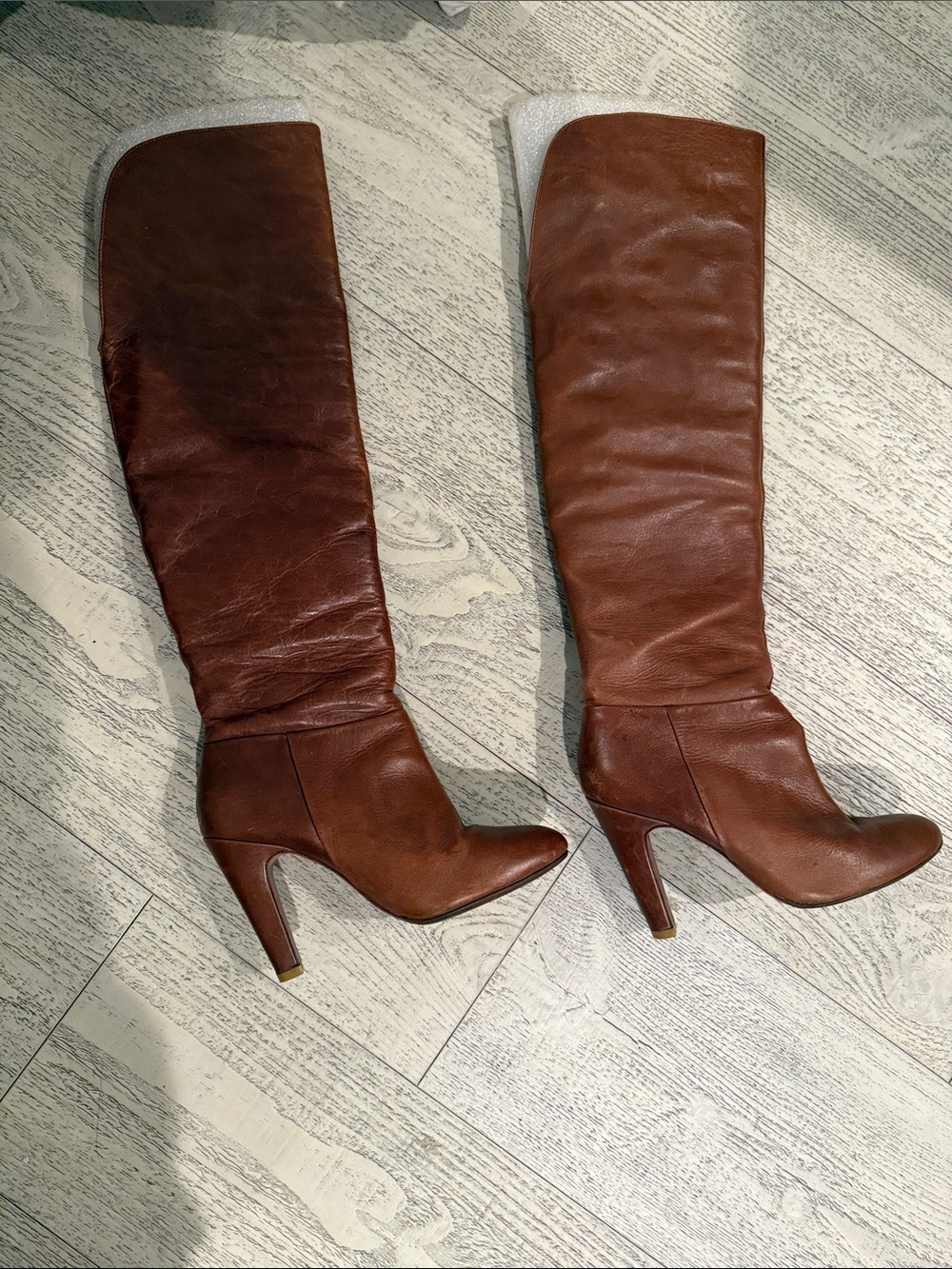 Brazilian Made Tall Brown Leather Over-the-Knee Heeled Boots